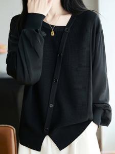 Женские трикотажные топы из смешанных материалов Doux Belle, цвет Black