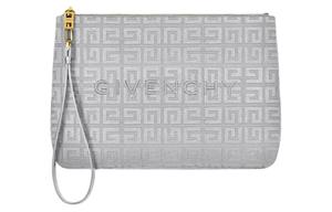 Givenchy Кожаная дорожная сумка клатч женская серая