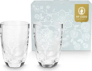 Стакан для лонг-дринка PIP STUDIO Flower White 400 мл, набор 2 PiP Studio