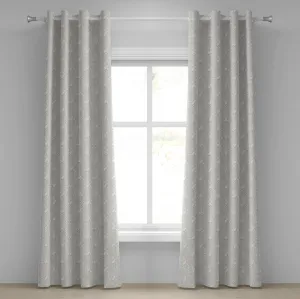 Шторы на люверсах ABAKUHAUS с узором пейсли, абстрактный современный фон с цветочными листьями и плющом в индустриальном стиле, декоративные двухпанельные шторы, 280 см x 175 см, серо-белые Abakuhaus