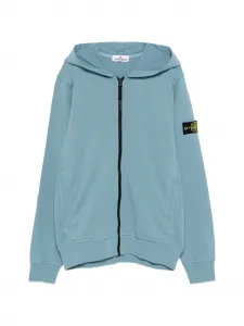 Толстовка с капюшоном на молнии Stone Island Junior, синий