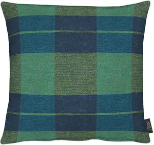 АПЕЛЬТ декоративная подушка "Небраска", чехол с наполнителем, 1 шт APELT 45х45 см, цвет petrol + kariert