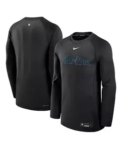 Мужская черная футболка с длинным рукавом Miami Marlins Authentic Collection Game Time Raglan Performance Nike