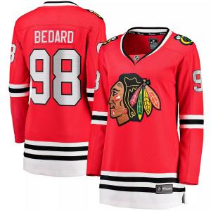 Женская футболка Fanatics Branded Connor Bedard Red Chicago Blackhawks 2023 NHL Draft Home Breakaway Player Fanatics
