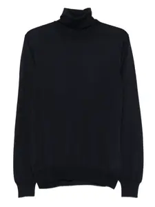 Шерстяной свитер с высоким воротником Barba, черный