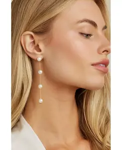 Серьги-Подвески с жемчугом Луна Untamed Petals, gold