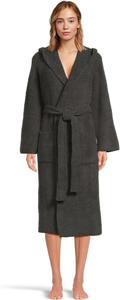 Женский ребристый халат с капюшоном CozyChic Barefoot Dreams, Carbon