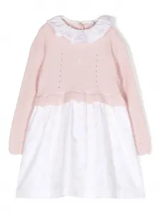 Платье с длинными рукавами и оборками Patachou, розовый