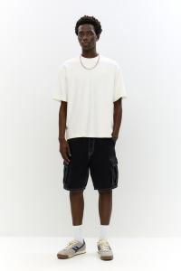 Джинсовые шорты-карго Pull And Bear, черный