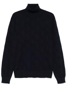 Missoni свитер с высоким воротником и узором шеврон, синий