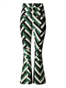 Расклешенные брюки с узором шеврон Perfect Moment, зеленый