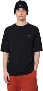 Мужская повседневная трикотажная футболка Lacoste в трехцветном меланжевом исполнении, черный