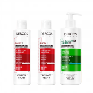 Набор для лечения перхоти освежающий шампунь для объема очищающий с мятой 390мл+200мл+50мл Vichy, three-piece set: refreshing shampoo 390ml+plumping shampoo 200ml*2