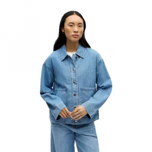 Рубашка-рубашка с длинным рукавом Object Rosie Regular Overshirt, синий