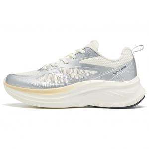 QIAODAN Кроссовки для бега с противоскользящей подошвой, износостойкие, женские, белые, серебристые