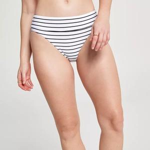 Calia Женские плавки для плавания со средней посадкой и широкими полосками и высокими штанинами