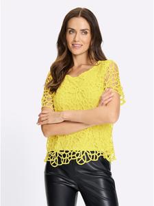 Кружевная блузка лимонного цвета Heine