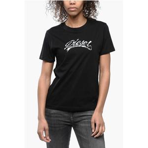 Футболка из хлопка с тисненым логотипом Diesel, Black