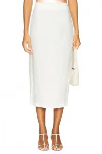 Льняная юбка-карандаш неокрашенного цвета Enza Costa