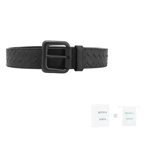 Bottega Veneta Кожаный ремень из коровьей кожи мужской шириной 3,5 см, Dark Gray