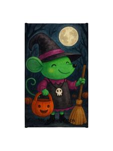 Mr. & Mrs. Panda Туалетное полотенце для гостей, с изображением мыши и ведьмы, без надписи, белого цвета