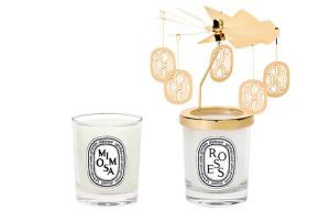 Ароматерапевтическая коробка Diptyque, Rotating candle holder and mini scented candle 2 pieces gift box