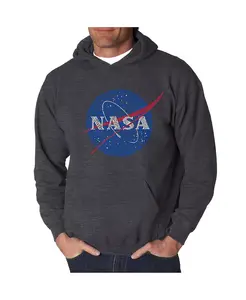 Мужская худи с принтом - Nasa Meatball Logo LA Pop Art, серый