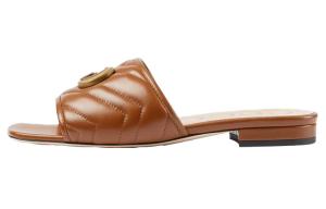 Сандалии Gucci Double G Slide, коричневый