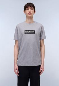 Футболка с принтом BOX Napapijri, пятнистый серый