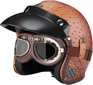 Шлем открытый Bauti в стиле ретро, коричневый