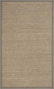 Ковер для пола SAFAVIEH, 61 x 92 см, Natural Fiber Collection, Natural & Grey, дизайн с деревенской фермерской каймой из сизаля, простой уход, идеально для помещений с высокой проходимостью: прихожая, гостиная, спальня (NF153A)