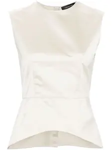 Атласная блузка с круглым вырезом Fabiana Filippi, нейтральный