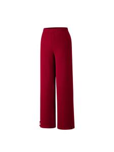 Anta Вязаные спортивные штаны женские, ярко-красные, прямого кроя