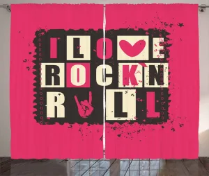 Штора ABAKUHAUS в стиле ретро, винтажные буквы, шероховатый, для спальни, присборенная тесьма с петлями и крючками, 280 x 245 см, цвет: розовый, кока-кола, серый, бежевый Abakuhaus