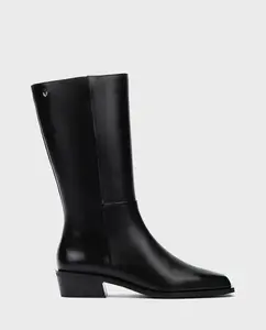 Женские кожаные ботинки на молнии черного цвета Martinelli, черный