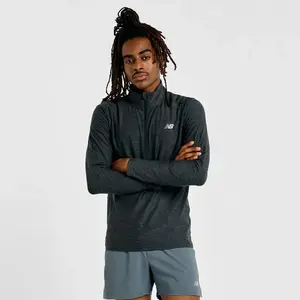 Мужская футболка с четвертной молнией Space Dye New Balance, черный