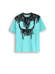 Футболка с короткими рукавами бирюзового цвета Coccodrillo