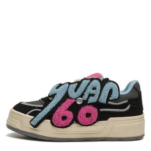 Кеды, скейтборд обувь женская низкая Far Waves, черный/розово-красный