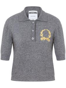 Вышитая рубашка поло Moschino, серый