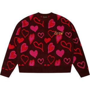 Свитер с рисунком в виде сердечек Drew House, Burgundy
