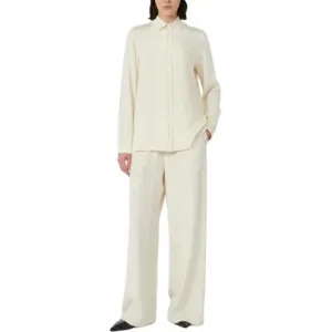 Шелковая рубашка на пуговицах MaxMara, белый