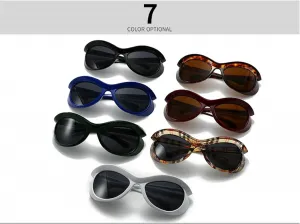 Футуристические солнцезащитные очки обтекаемой формы с большими изогнутыми линзами, защита от ультрафиолета UV400 (Y2K) для женщин и мужчин, модель LH245 Melrose, Red