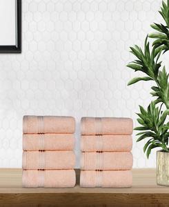 Набор из 8 полотенец для рук из 100% египетского хлопка, быстросохнущие, однотонные. Superior, Peach