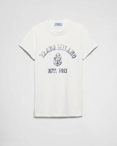 Футболка из джерси с принтом Prada, белая