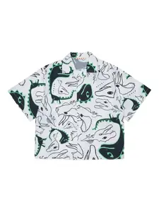 Футболка с графичным принтом Marni Kids, белый