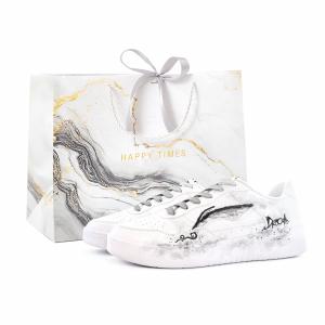 Мужские низкие скейтбордные кроссовки LiNing для понтонных лодок с противоскользящим и износостойким покрытием., белый shopping bag