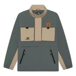 Куртка New Balance Windbreaker Sweatshirt 'Green Khaki', зеленый