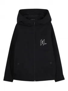 Куртка с капюшоном и графическим принтом Karl Lagerfeld Kids, черный