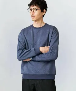 Полуширокий пуловер с геометрическим жаккардовым узором Не образует катышков/Можно стирать в машине Avv, цвет Blue
