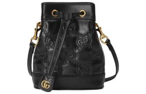 GUCCI Кожаная сумка-ведро с матрасной строчкой и кулиской